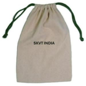 Sac à cordon en toile de coton biodégradable SKVT India OEM ODM, imprimé avec le logo SKVT INDIA, pour bijoux, portefeuilles, cadeaux, rangement - Product Image 3