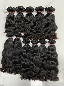 ผมต่อจากผมมนุษย์หยักศกธรรมชาติเส้นผมมนุษย์เวียดนามวิกผมทอหนังแท้ - Product Image 3