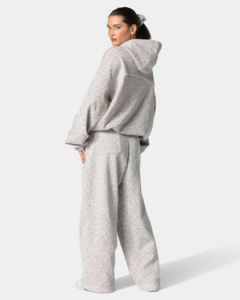 Conjunto Deportivo de Dos Piezas para Mujer, Estampado de Leopardo con Líneas en Contraste, Estilo Oversize, Informal, de Algodón Suave - Product Image 5