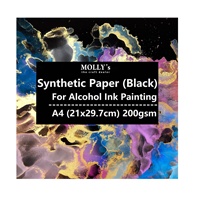 Papier synthétique noir A4 200 g/m² en gros pour peinture à l'encre à l'alcool