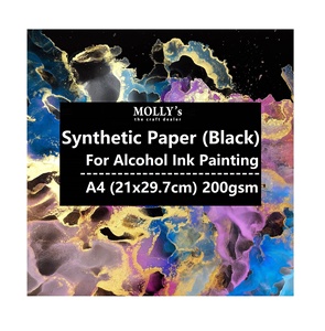 Papier synthétique noir A4 200 g/m² en gros pour peinture à l'encre à l'alcool - Product Image 2