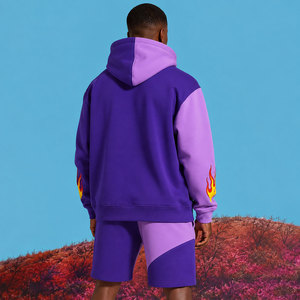 Conjunto Deportivo Informal Unisex de Dos Piezas para Verano 2026, Sudadera con Capucha y Pantalones Cortos con Logotipo Personalizado, Color Sólido, 100% Poliéster, Secado Rápido - Product Image 2