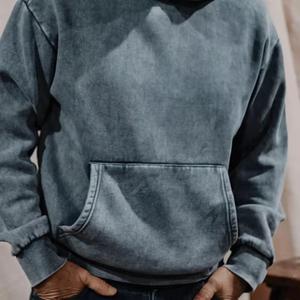 Sweat à capuche surdimensionné en molleton 100 % coton pour homme, avec logo personnalisé, style vintage délavé à l'acide - Product Image 3