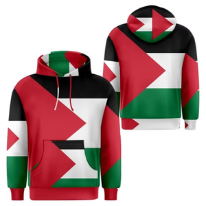 Sudadera con capucha estampada con la bandera de Palestina, prenda informal de algodón, capa cálida para el invierno, cómoda para el día a día, tela transpirable, corte relajado, estilo de vida. - Product Image 4