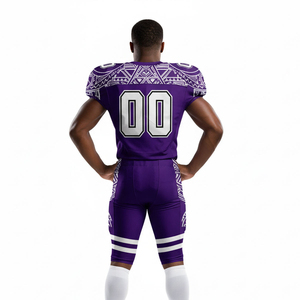 Nouveau style unisexe, maillot de football américain imprimé couleur violet, uniformes à col en V, manches courtes, respirant, anti-humidité, UPF 50 - Product Image 5