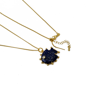 Hand Carved Lapis Lazuli Fish <b>Necklace</b> <b>Blue</b> Gemstone Statement Pendant Gold Plated Handmade Jewelry Gift For Her 562411 - Product Image 2