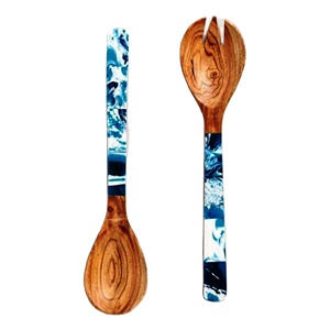 Ustensiles de service à salade modernes de 11 pouces en résine émaillée couleur personnalisée, écologiques et compatibles lave-vaisselle, pour cuisine domestique - Product Image 1