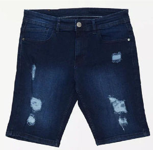High Quality Canvas Denim Shorts Fashion High Waist Blue <b>Jeans</b> Casual Pants Elastic Waist <b>Drawstring</b> <b>Men</b> 180g Digital Printed - Product Image 4