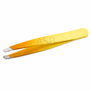 Pinzas Profesionales de Acero Inoxidable para Cejas, Coloridas, con Punta Inclinada, Personalizables con Marca Privada, Ecológicas - Product Image 5