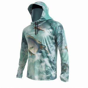 Sweat à capuche de pêche pour homme avec logo personnalisé, imprimé numérique, imperméable, séchage rapide, grande taille, manches longues, UPF 50, anti-UV, respirant, pour activités de plein air - Product Image 3