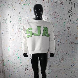 Sudadera SJA WHITE con Cuello Alto, 100% VERDE, Apliques Bordados, Cuello Ancho, Hilos Finos - Product Image 1