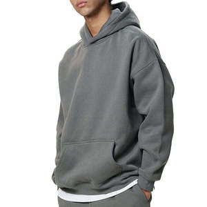 Sweat-shirt à capuche pour homme de haute qualité 2026, pull uni 100 % coton, coupe classique, hiver, poche avant, écologique, respirant - Product Image 1