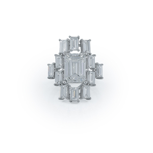 Anillo Flora de oro blanco de 10 quilates con diamante de laboratorio para bodas, compromisos y ocasiones especiales - Product Image 1