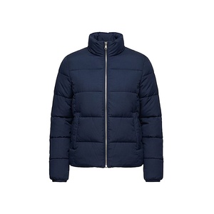 Hooded Quilted Waterproof <b>Bubble</b> Jacket Black Full Sleeve Winter Windproof Cotton Shell Knitted Fabric Polyester Filling Stand - Product Image 1