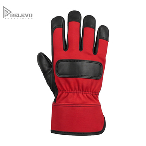 Guantes de Motocicleta Personalizados OEM de Lona y Cuero, Cuero Granulado Negro, Palma Reforzada, Protección Acolchada en los Nudillos, Puño Extendido para Mayor Seguridad - Product Image 1