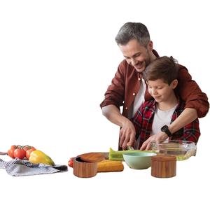 Boîte à sel en bois d'olivier la plus populaire, écologique et de style gourmand, avec entretien facile (lavage à la main uniquement) pour pot à sel rond en bois - Product Image 6