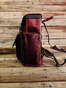 Sac à dos en cuir véritable de vachette, grande capacité, pour ordinateur portable, avec sangle, idéal pour les voyages d'affaires - Vente en gros - Product Image 4