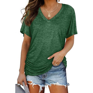 เสื้อยืดคอกลมสไตล์วินเทจสำหรับผู้หญิง ขายส่ง ผ้าฝ้าย/ใยไผ่ ทรงโอเวอร์ไซส์ เนื้อนุ่ม สวมใส่สบาย สตรีทแวร์ ฤดูร้อน แห้งเร็ว - Product Image 1