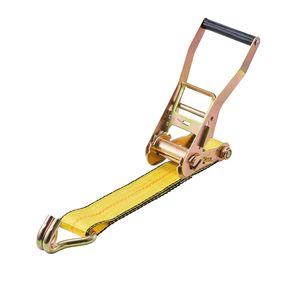 Cinghie a cricchetto resistenti da 2 pollici di larghezza, 30 piedi, con doppio gancio a J, resistenza alla rottura di 10.000 libbre, per il trasporto di sacchi, certificate TUV - Product Image 1