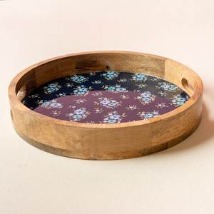 Premium NEHA ENTERPRISES Modern Wood Accent Tray Decorative Serving <b>Platter</b> Dishwasher Safe Coffee Tea Tray Vanity Organizer - Product Image 1