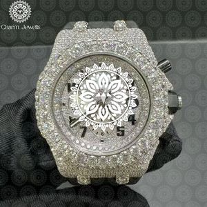 Reloj de Lujo para Hombre Charm_Jewells, de Acero Inoxidable, Caja Cuadrada de 43 mm, Bisel con Diamantes, Cronógrafo Mecánico Analógico - Product Image 5