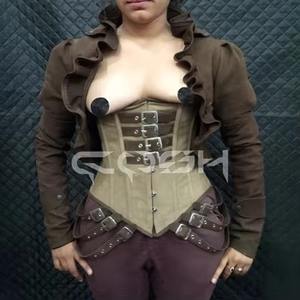 Corset en cuir nubuck marron pour bondage, vente en gros - Product Image 1