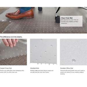 Tapis de protection pour chaise de bureau 36'' x 48'' avec rebord pour usage professionnel - Product Image 6
