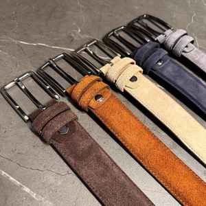 Cinturón de Cuero Vacuno Suave para Hombre, Hebilla Cuadrada de Acero, Estilo Casual y de Negocios, Venta al por Mayor, Cinturón Genuino - Product Image 2
