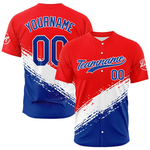Custom Embroidery Double Knitted Youth Baseball Shirts Sublimation Jersey Button <b>Down</b> Baseball Jerseys OEM Service - Product Image 6