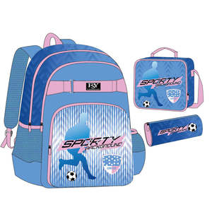 Ensemble de sacs d'école pour enfants avec imprimé football, sac d'étudiant en polyester imperméable avec sac à lunch et trousse à crayons, sac de voyage unisexe - Product Image 4