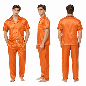 Men's <b>Short</b> <b>Sleeve</b> Silk Satin <b>Shirt</b> Turn Down Collar <b>Button</b> <b>Up</b> Top Casual Soft Silk Breathable Summer Wear Night <b>Shirt</b> Men - Product Image 5