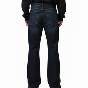 Pantalon en jean évasé style streetwear à prix abordable pour la vente en gros – Coupe droite et large, en denim léger 14 OZ, idéal pour un usage décontracté - Product Image 6