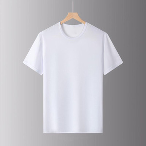 T-shirt à manches courtes col rond, 150g, été, séchage rapide, absorbant la transpiration, respirant, avec broderie et impression personnalisées du logo OEM. - Product Image 4