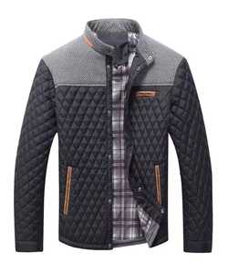 Chaqueta Acolchada Transpirable con Capucha Cortavientos para Hombre, Cuello Alto con Cremallera Frontal, Diseño Casual con Bloques de Color en Lona y Poliéster - Product Image 3
