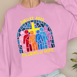 Sweat-shirts décontractés imprimés pour femmes JUBILEE 2025 PILGRIMS of HOPE, en tricot 100% polyester, col rond - Product Image 5