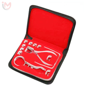 High Quality Class I Red Case Manual Dental Rubber Dam <b>Punch</b> <b>Set</b> Stainless Steel Surgical Clamps Forceps OEM - Product Image 5