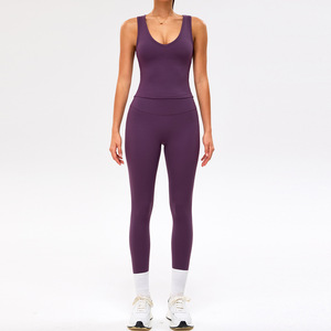 New Style Women's Plus Size Yoga Set High Waist V-Neck Tank Top & Leggings 2-Piece Active Wear Sports Gym Fitness