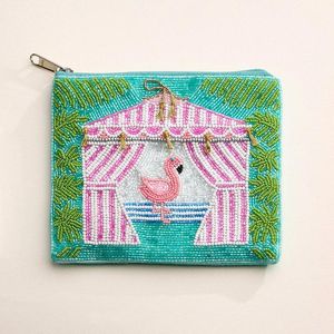 Porte-monnaie perlé Sun Girl, mini pochette estivale mignonne, portefeuille esthétique fait main - Product Image 3
