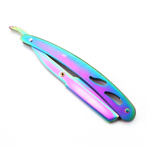 Rasoir de barbier professionnel en métal, rasoir de sécurité à lame unique pour hommes, rasoirs droits pour le rasage du visage, avec logo personnalisé - Product Image 6