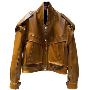 Veste en cuir d'agneau véritable de haute qualité, respirante, OEM, manches longues, hiver, cuir souple - Product Image 1