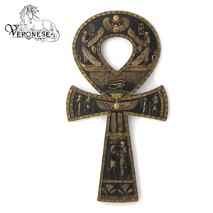 Placa de Pared de Resina Pintada a Mano de Lujo Egipcio con Diseño VERONESE y Ankh para Decoración del Hogar - Product Image 1