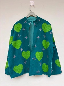 <b>Top</b> Trendy Suzani Hand Embroidered Heart Velvet Short Jacket Boho Outerwear Winter Kimono <b>Coat</b> Gift for Her - Product Image 3