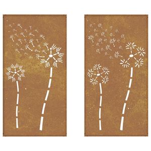 2 pezzi 41.3 "x 21.7" decorazioni murali per giardino in acciaio Corten con Design floreale - Product Image 5