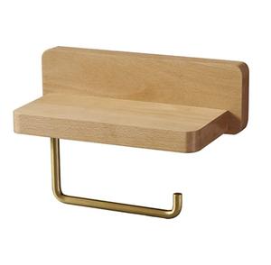 Porte-papier toilette mural en bois de manguier, support de rouleau de papier pour salle de bain, étagère en bois pour papier toilette - Product Image 6