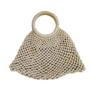 Cotton Macrame Hand Tote <b>Bag</b> Eco Friendly Burlap <b>Bag</b> with Printed Letter Pattern Wine <b>Gift</b> Women Purse <b>Bag</b> Promotions Shopping - Product Image 2