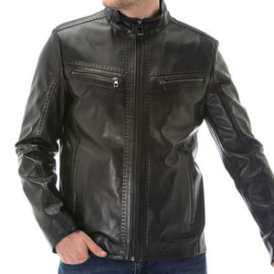 <b>Men's</b> Winter Fashion <b>Jacket</b> Solid Color PU Leather with Front Zip and Pockets High Street Style <b>Canvas</b> Fabric <b>jacket</b> <b>for</b> <b>men</b> - Product Image 5