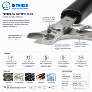 Alicates de Corte Profesionales de Acero Inoxidable, Alicates de Precisión para Cortar Alambre, para Joyería, Bisutería y Manualidades - Product Image 1