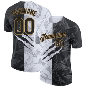 Camiseta Deportiva Negra y Gris Personalizada, la Más Vendida en la Industria, Venta Directa al Por Mayor - Product Image 3
