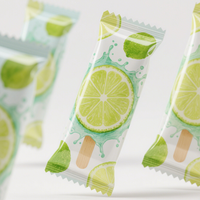 Emballage personnalisé pour glaces maison avec impression de logo, résistant au gel, à trois soudures latérales, pour l'emballage des glaces maison