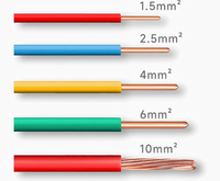Câble électrique domestique basse tension en cuivre isolé PVC BVR 450/750V, 1 conducteur, 1mm 10mm, fil souple